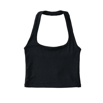 Sexy Women Crop Top 2023 Summer Double Halter Tops Sleeveless Tanks
