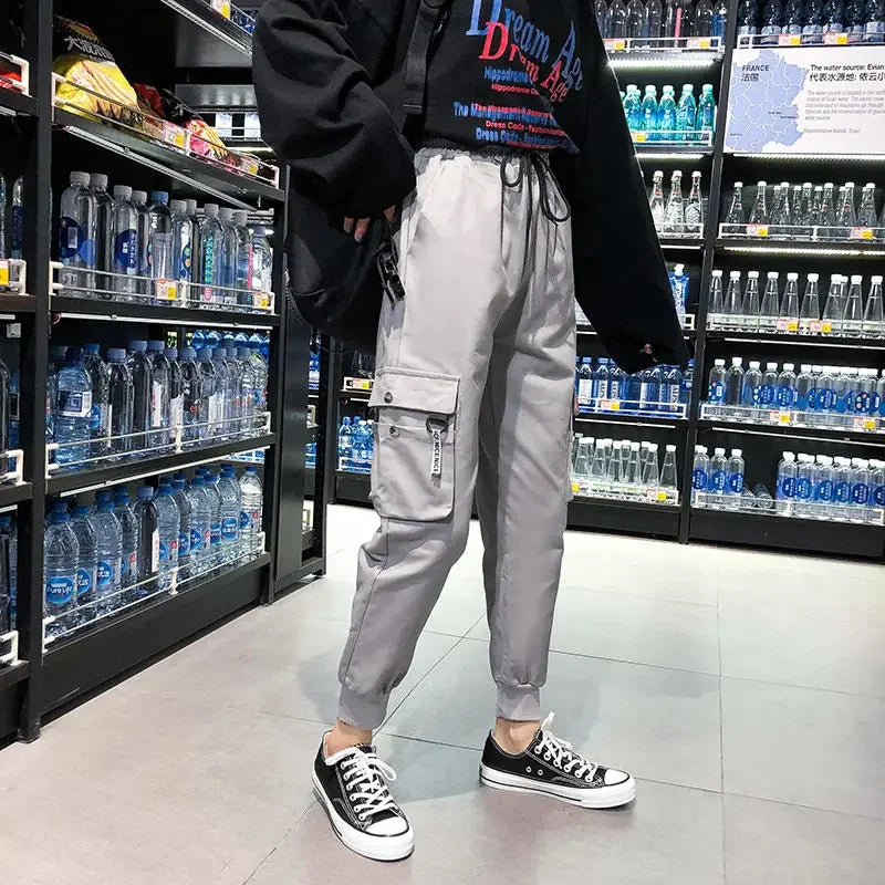 Hip Hop Women's Sweatpants Sports Fashion Cargo Pants Female Korean Harem Pants Black Loose Casual Joggers Plus Size Trousers