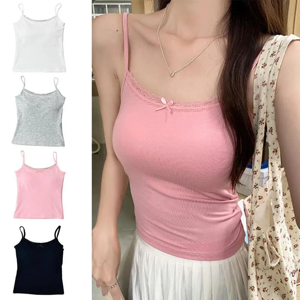 White Lace Bow Camisole