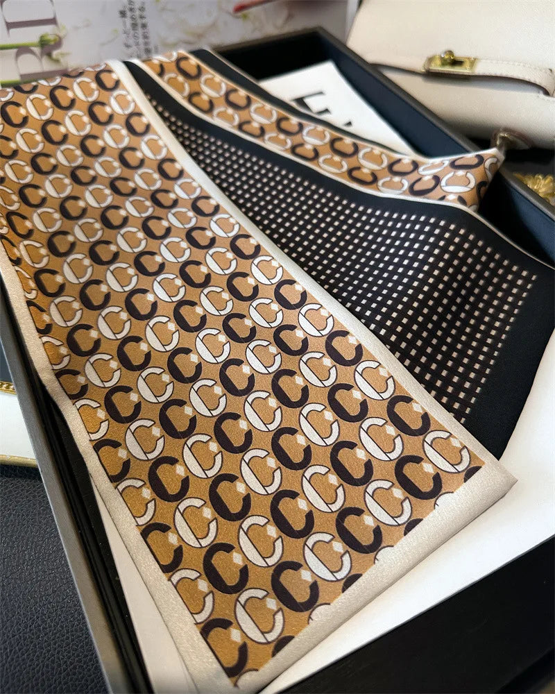 2025 Horse Print Skinny Ribbon Women Scarf Fashoin Hair Hand Wirst Folard Neck Tie Lady Headband Scrunchie Echarpe Silk Scarves