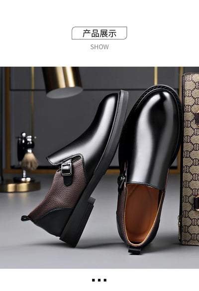 Men's Business Dress Leather Shoes Men's Soft-soled Leather One-pedal 2025 New High-end Casual Shoes Dress for Men Sneakers