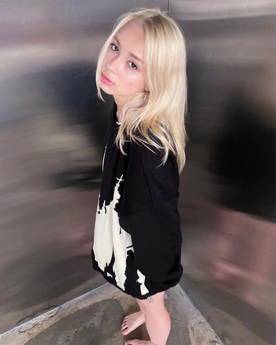 Hip Hop Men Women Streetwear Vintage Harajuku Knitted Sweater winter Pullover Loose Retro y2k gothic sweater top Halloween EMO