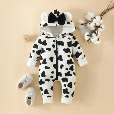 Prowow Cartoon Fox Baby Winter Clothes Romper Jumpsuit For Newborns Zipper Cute Ears Hooded Thicken Infant Overalls For Children