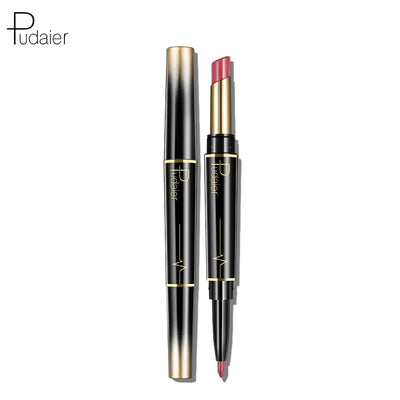 Matte Smooth Lipstick Sexy Soft Matte Red Purple Lipstick Crayon Carving Lip Contours Lip Liner Pencil Double Head Lipsticks