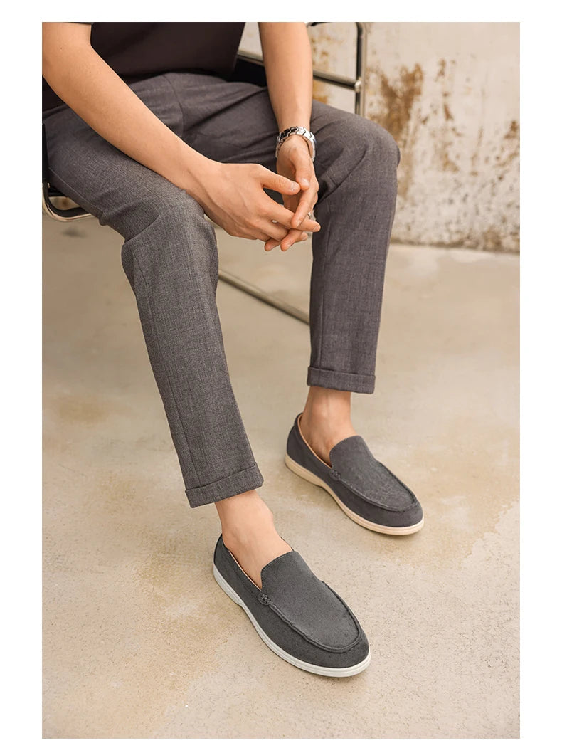 Men's Casual Shoes Cow Suede Genuine Leather Men Classic British Style Loafers Moccasins Mens Light Comfortable Driving Flats