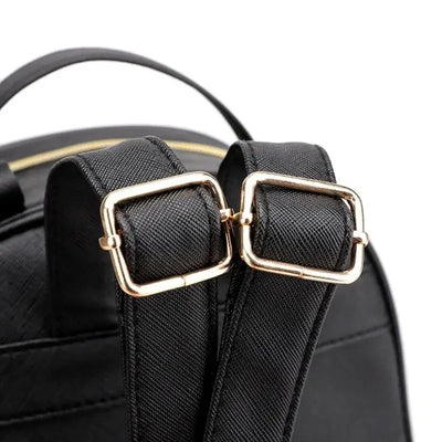 Travel Backpack Women Rucksack Teenagers 2023 Student School Bags for Girls Cartoon Cat PU Leather Satchel Black Shoulder Bag