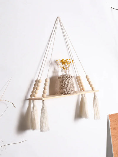 Wooden Storage Rack Wall Hanging Shelves Plant Floating Wall Shelf Rustic Wood Shelves Bedroom Living Room Home Decorations Gift