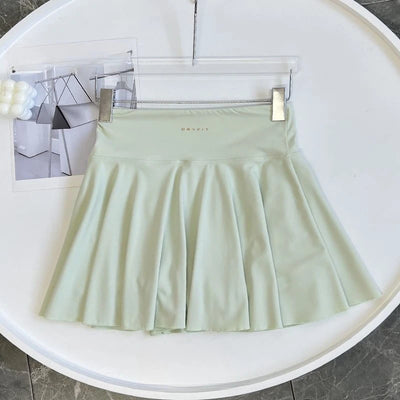 Women's Yoga White Sports Skirt  Fitness Running Tennis  Sexy Slim Pleated Skirt Anti Walking Halter Skirt Women's Clothing