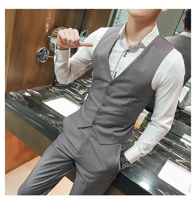 M-5XL Plus Size Men's Slim Fit Mens Suit Vest Casual Suit Vest Man Formal Businss Vests Male Waistcoat Gilet Homme XXXXXL