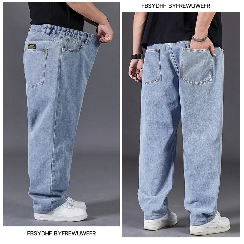 Big Size Jeans Men Large Size Jumbo Long Loose Pants Plus Size Loose Jeans Men