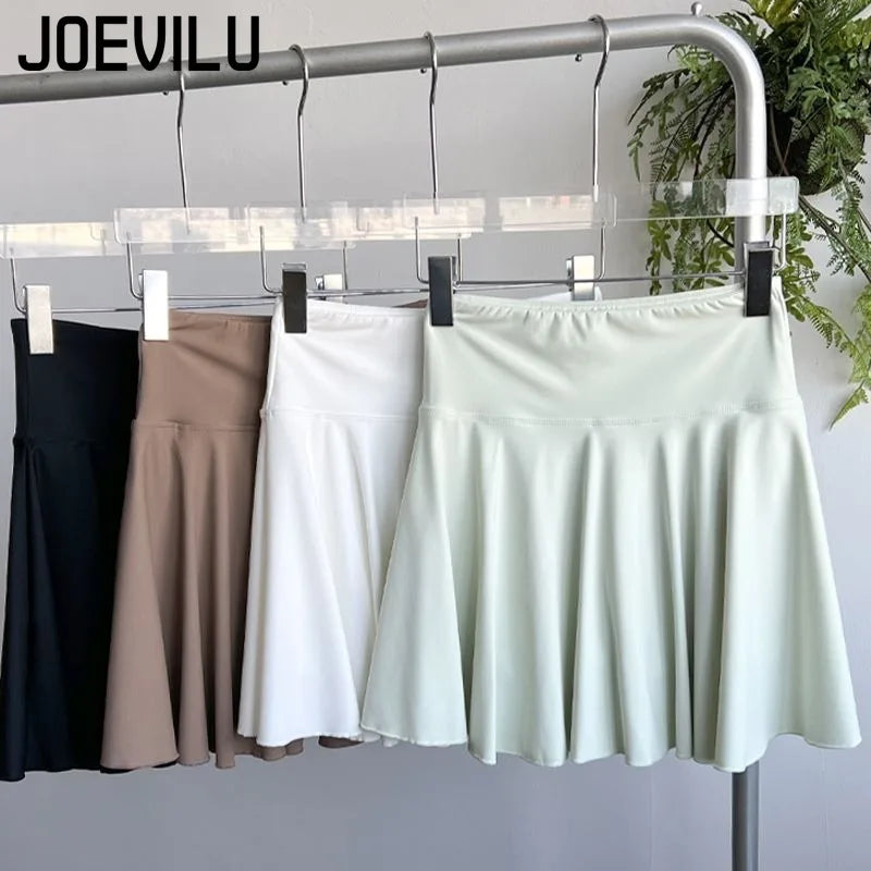 Women's Yoga White Sports Skirt  Fitness Running Tennis  Sexy Slim Pleated Skirt Anti Walking Halter Skirt Women's Clothing