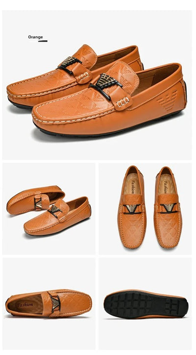 High-end Top-grain Cowhide Korean-style Bean Shoes, Men's Genuine Leather Breathable Business Casual Leather Shoes, Men's Shoes