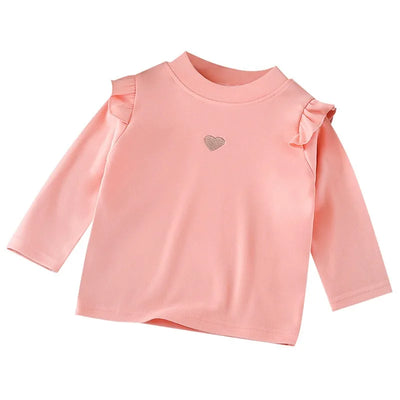 Autumn Winter Children's Clothing Baby Girls Long Sleeve T Shirts Kids Clothes Toddler Girls Warm Bottoming Shirt Tops 1-10Yrs