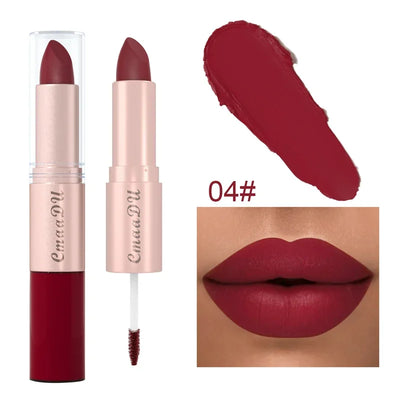 2 In 1 Double-ended Lipstick Lip Liner Pen Matte Pigment Non-stick Cup Skin Color 24H Lasting Waterproof Makeup Beauty Cosmetics