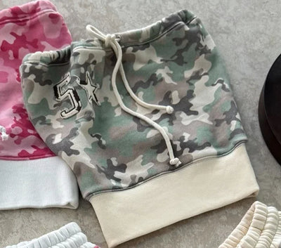 Y2k New Strapless Two Piece Set Women Fashion Summer Camouflage Digital Embroidery Strapless Top Gothic Punk Slim Sexy Shorts