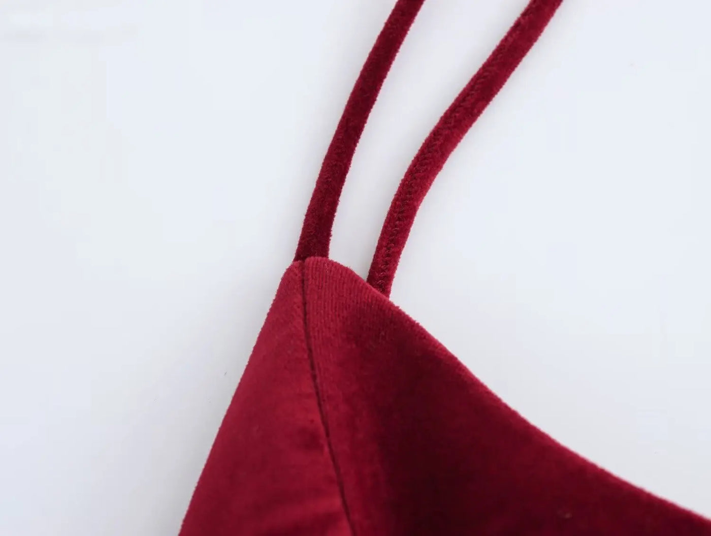TRAFZA-Women Sexy Velvet Mini Dress Thin Strap Backless Burgundy Dress New 2025 Fashion Date Romantic Party Dress