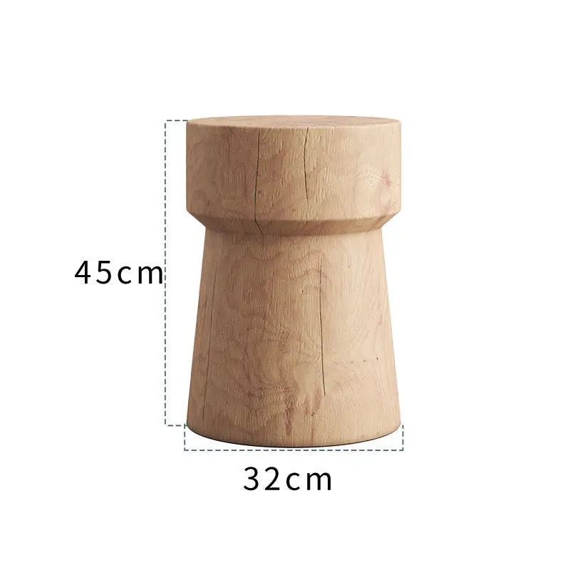Solid Wood Stump Stool Rustic Wooden Pier Side Table Nordic Round Log Seat Boho Home Decor Accent Creative Living Room Footrest