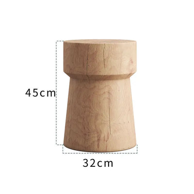 Solid Wood Stump Stool Rustic Wooden Pier Side Table Nordic Round Log Seat Boho Home Decor Accent Creative Living Room Footrest