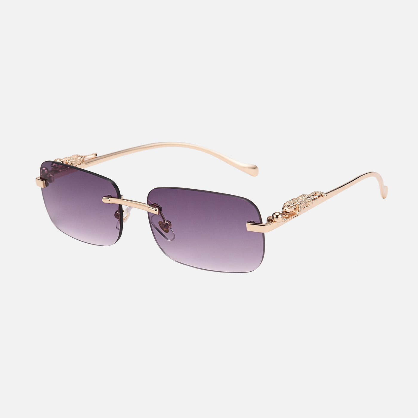 12pcs Brand Leopard Rimless Rectangle Sunglasses Fashion Y2K Frameless Sun Glasses Shades for Women Men UV400