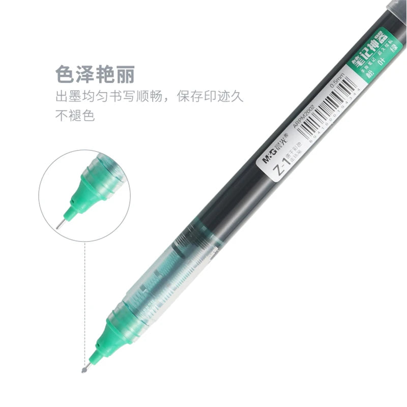 6pcs Color Gel Pen 0.5mm Black Glacier Blue Orange Purple Blue Green Pink Red Quick-drying Ink DIY Aesthetic Stationery supplies