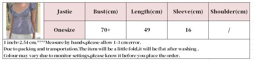Lace Three-button Plaid Puff Sleeve Short Sleeve T-shirt Women's Summer Sweet Preppy Style Slim Shirt V-neck Short Tops Y2k