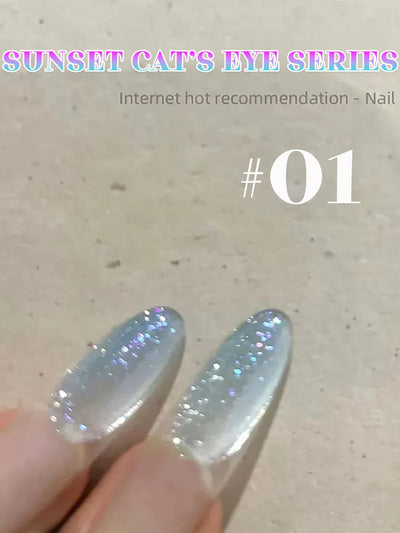 1-24pcs ZH Spring Summer Nails Red Champagne Gold Cat's Eye Gel Nail Polish Nail Art Versatile Popular Whitening Nail Supplies