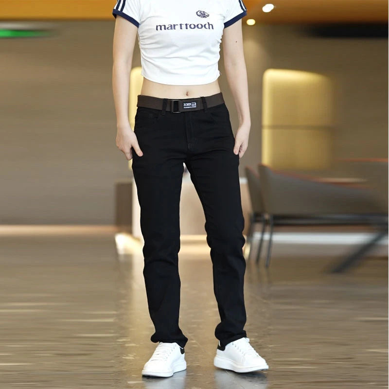 Autumn Men's Slim Jeans Black Skinny Classic Casual Denim Trousers Daily for Office Parties Cowboy Pants Male Pencil Pants