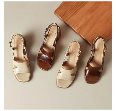 2023 Women S Sandals PU Leather Open Toe Ladies Beach Shoes Summer Sexy Sandals Buckle Strap Flip Women's Sandals