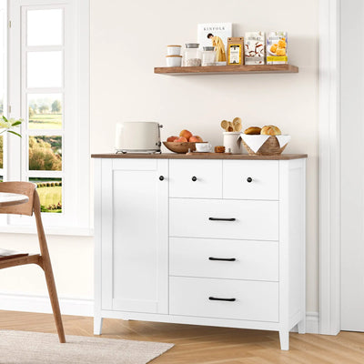 Sideboard, kitchen wardrobe with 5 drawers and 1 door, buffet wardrobe with work plate for kitchen, dining room, living room, hallway