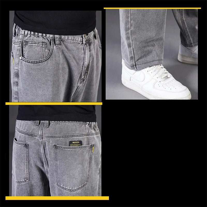 Big Size Jeans Men Large Size Jumbo Long Loose Pants Plus Size Loose Jeans Men