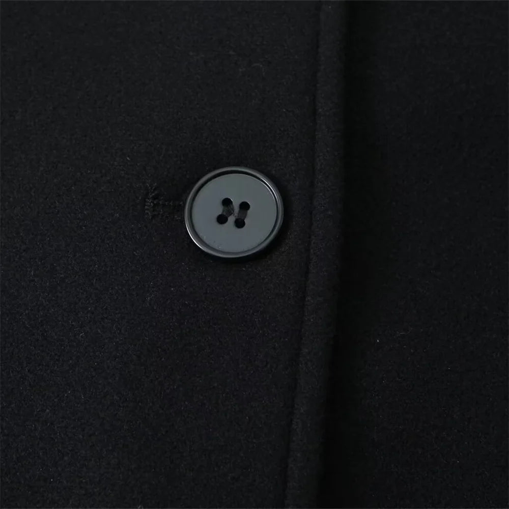 2024 RARF loose single breasted lapel long sleeved short pocket decoration soft coat women's autumn and winter new item