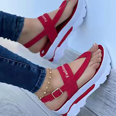 2025 Summer Cross-border Foreign Trade Large Size Wedge Heel Thong Strap Sandals for Women Southeast Asia New Outer Wear Roman S