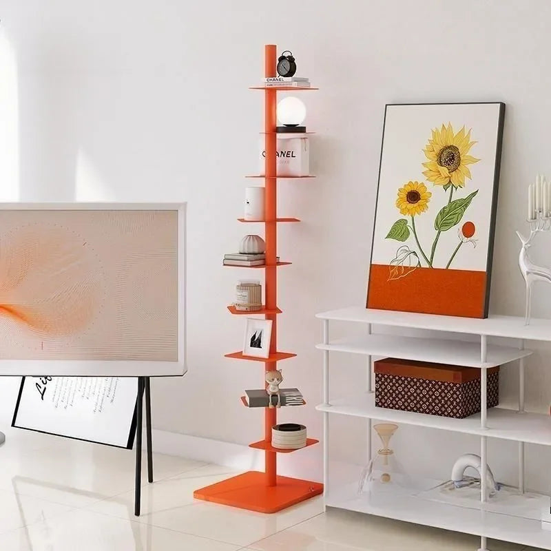 9- Layers Creative Bookcases Iron Rotating Invisible Spiral Bookshelf Living Room Display Shelf Household Corner Room Furniture