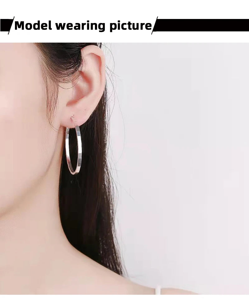 Somilia - 100% 925 Sterling Silver Women's Big Hoop Earrings New Collection Jewelry Fashion Women 18K Gold Plated серьги кольца