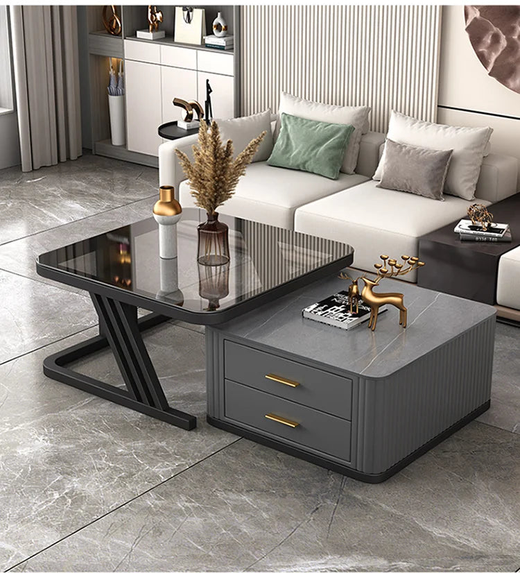 Nordic Aesthetic Coffee Table Living Room Light Luxury Designer Clear Unique Side Table Modern Simple Mesas Bajas Furniture
