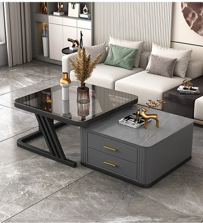 Nordic Aesthetic Coffee Table Living Room Light Luxury Designer Clear Unique Side Table Modern Simple Mesas Bajas Furniture