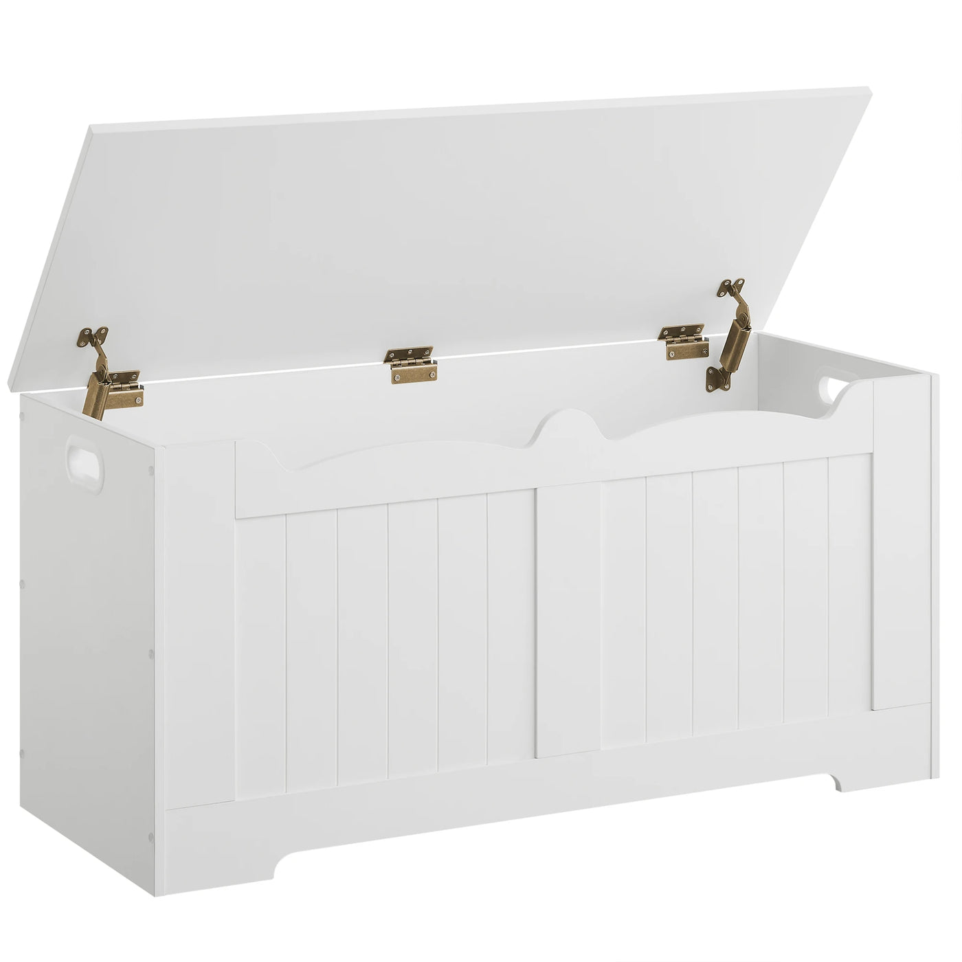 Storage Chest, Storage Trunk with 2 Safety Hinge, 100 cm Lift-Top Storage Bench, Wooden Storage Organizer for Entryway