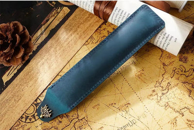 Genuine Leather Pen Case Cowhide Stationery Pencil Holder Bag Pen Pouch for Travel Notebook Journal Pen Cover