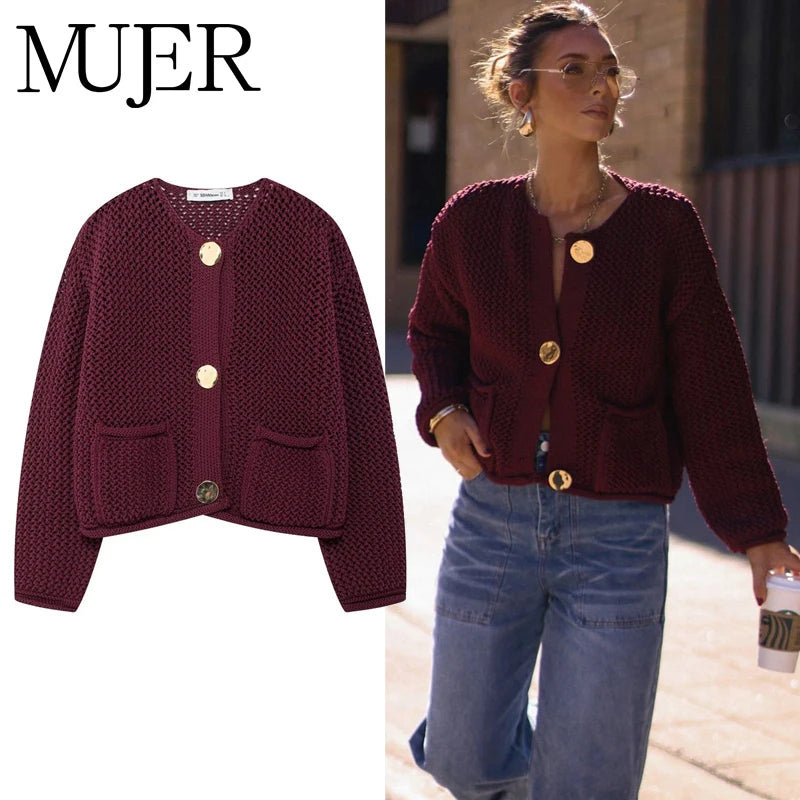 Knitted Cropped Cardigan