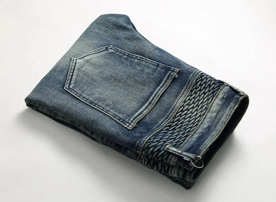 Jeans Men Long Pencil Pants Denim Pant High Waist Slim Fit Simple Zipper Splice Casual Regular Autumn Winter Straight Trousers