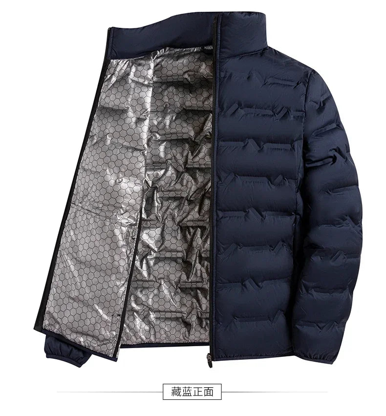Men Windproof Puffer Jackets Stand Collar Casual Warm Down Coats Male Winter White Down Jacket