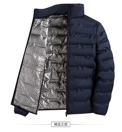 Men Windproof Puffer Jackets Stand Collar Casual Warm Down Coats Male Winter White Down Jacket