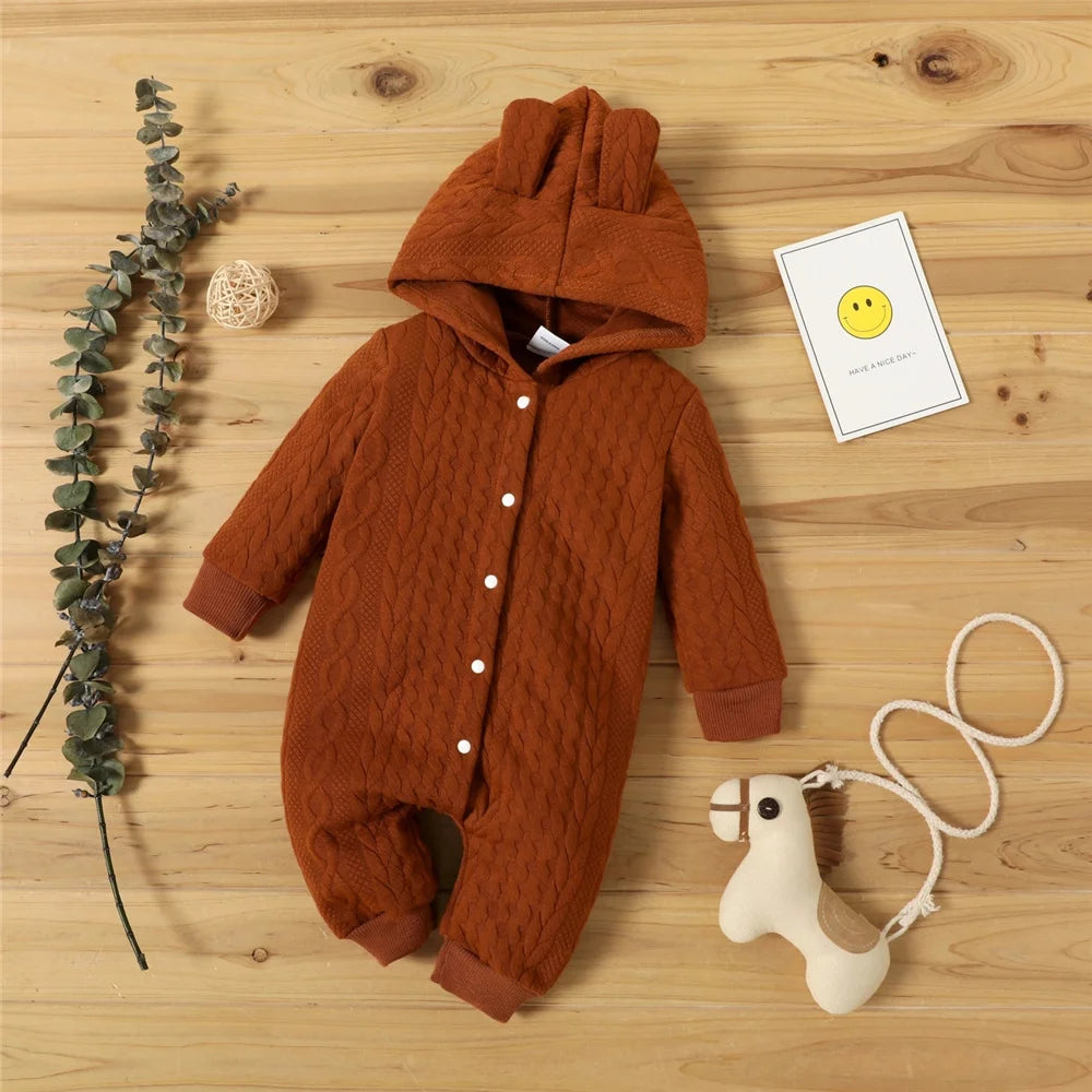 Baby Spring and Autumn Jumpsuit Boys Girls Long Sleeve Baby Clothes Newborn 0 to 18M Solid Romper Toddler Clothing Baby Overall