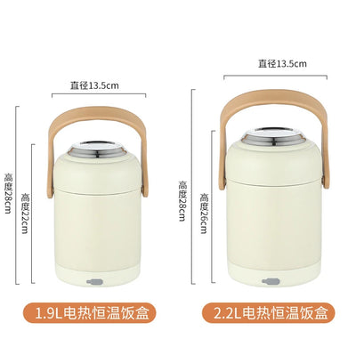 USB Electric Lunch Box Large Capacity Stainless Steel Insulation Bento for Student Office Thermal Heating Food Warmer Container