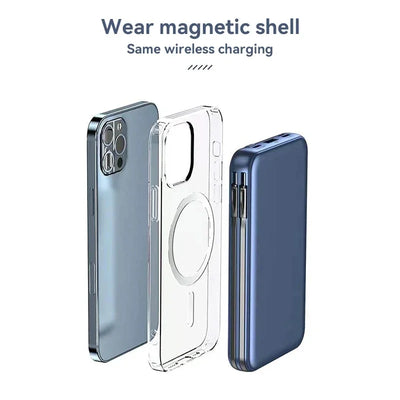 Xiaomi Emergency 50000mah Wireless Charging Power Bank Magnetic Charging Built-in Wire Mobile Phone Battery For IPhone Magsafe