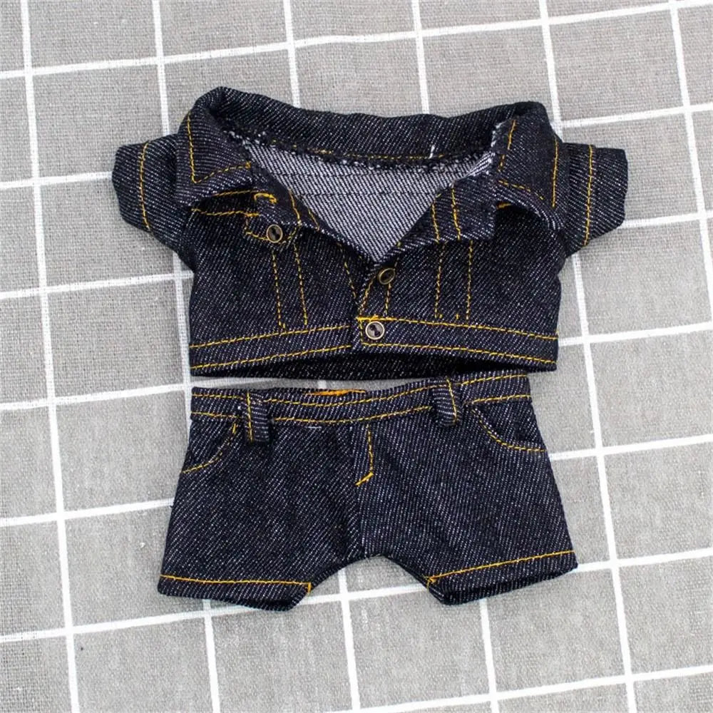 10CM Doll Clothes Fashion Tops Denim Jacket Casual Wears Jeans Pants For 1/12 Dolls Clothes Accessories Kids Toys