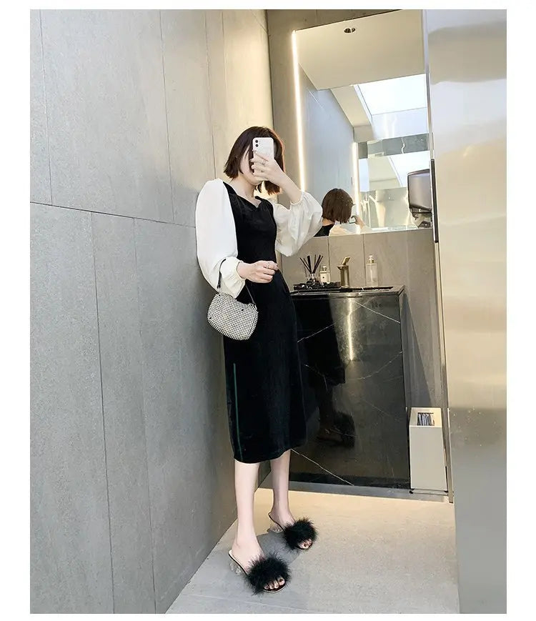 Mules Sandal Women Summer Outdoor Fashion Slippers Square Toe High Heels Office Ladies Feather Slides Chic Classics Furry Shoes