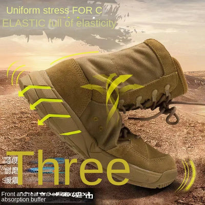 Lightweight Mans Tactical Boots Combat Anti-Collision Training Lace Up Waterproof Outdoor Hiking Breathable Shoe