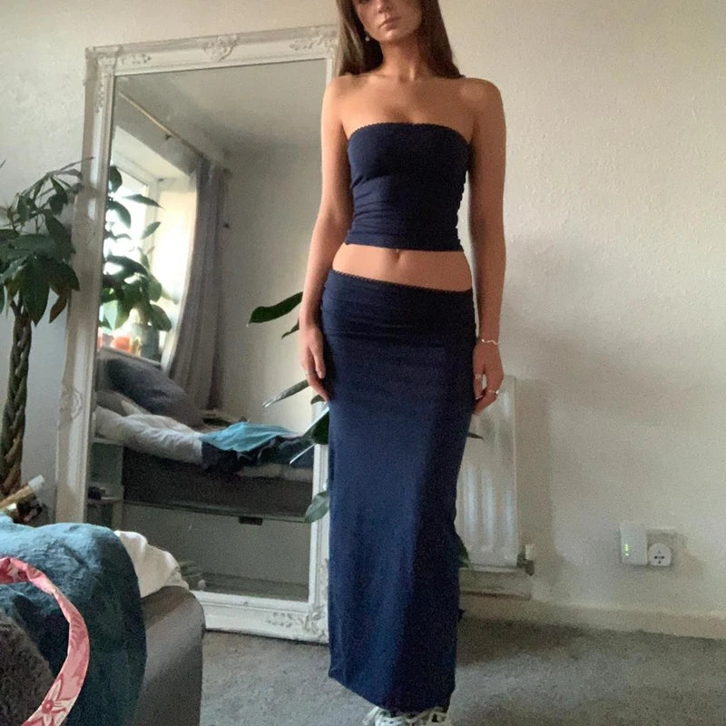2 Piece Long Skirt Set