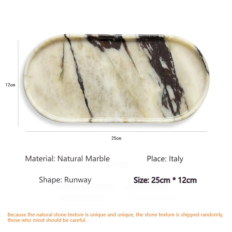 Luxury Green Marble Oval Tray: Bathroom Organizer & Fruit Serving Platter, Waterproof Stone Decor for Hotel Spa Home Kitchen